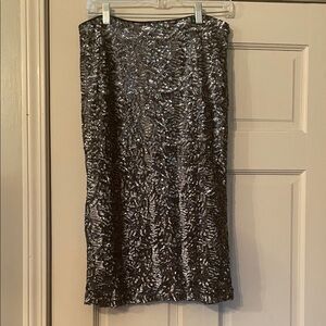 Xhilaration—Elegant Silver Sequin Skirt—Size Medium